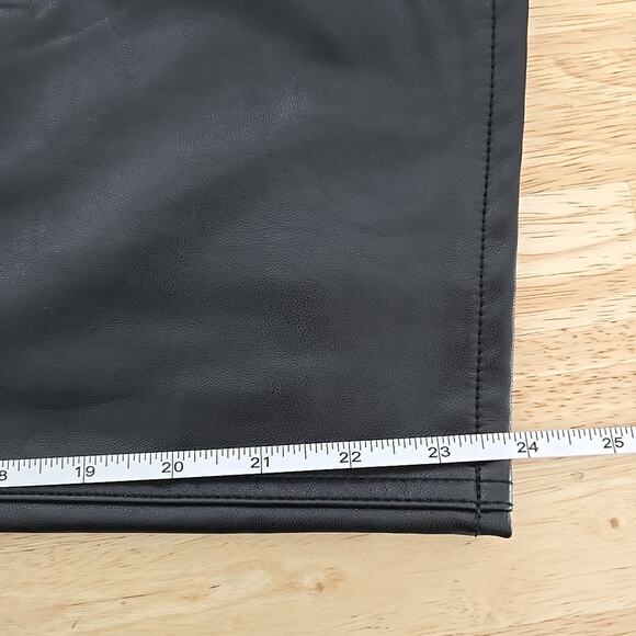 Abercrombie Fitch Ankle Straight Ultra High Rise Vegan Leather Pants Black 27 4s - Picture 7 of 8